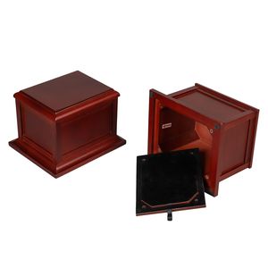 Burgundy Wooden Pet <b>Urn</b> Biodegradable Cremation Keepsake Casket for <b>Cats</b> Dogs Small Animals - Product Image 2