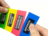 Étiquette de signalisation multi-étapes rectangulaire en PVC autocollante, étiquette de sécurité découpée double face, imprimée en couleur, emballage