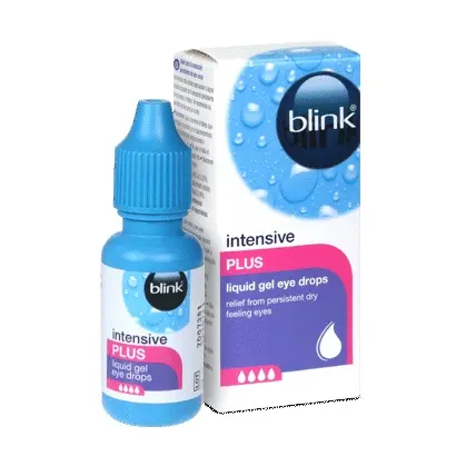 Blink Intensive Plus Eye Drop 10ml Gel líquido Alivio de las gotas para los ojos con sensación de sequedad persistente