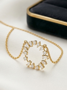 Collar con Colgante de Diamante Solitario Chapado en Oro de 9K, Corte Corazón, Engaste Biselado, Joyería Clásica para Bodas de Mujer - Product Image 6