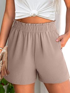 Shorts Casuales de Verano para Mujer, de Cintura Alta, en Spandex/Poliéster, Transpirables, de Secado Rápido, Ecológicos y Ligeros, Ideales para Vacaciones - Product Image 3