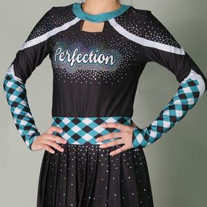 Uniformes de Porristas Personalizados OEM de Alta Calidad y Cómodos, Conjuntos Juveniles para Niñas con Pedrería, 100% Poliéster, Venta al Por Mayor - Product Image 2
