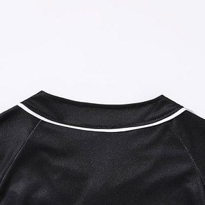 T-shirt de baseball boutonné pour femme, col en V, crop top à manches courtes, maillot de softball boutonné, décontracté, athlétique, été - Product Image 4