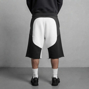 Pantalones cortos de forro polar para hombre de alta calidad, 100% algodón, estilo jogger, 2 colores, streetwear, corte holgado, hip hop, cómodos. - Product Image 6