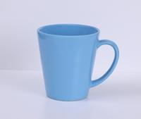 Mug en céramique conique coloré avec couvercle, design moderne, bleu clair, vaisselle quotidienne, matériau PE