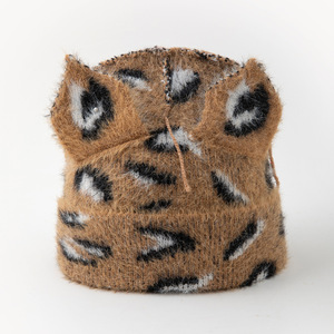 Winter Teens Daily Wear Warm Mohair Knitted <b>Hat</b> Cats Ear Design Pullover <b>Beanie</b> <b>Hat</b> for <b>Men</b> Women Mohair Knit <b>Beanie</b> - Product Image 2