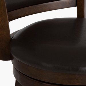 Acardi PU Leather Swivel <b>Bar</b> <b>Stool</b> Brown Solid Color Commercial Use Metal Base <b>Adjustable</b> Counter <b>Height</b> Kitchen Furniture - Product Image 2