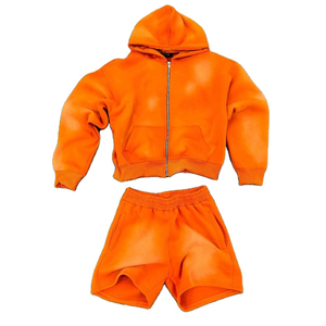 Nouvelle Arrivée : Ensembles Homme Sweat à Capuche et Short – Taille Personnalisée – Fabriqué au Pakistan – Effet Délavé Acide - Product Image 2