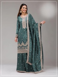 Salwar Kameez Moderno Semi-Cosido Gold Crush con Bordado y Lentejuelas para Bodas y Diwali - Product Image 4