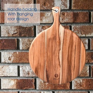 Planche à découper ronde élégante avec poignée, surface de coupe lisse, finition sécurisée pour les couteaux, parfaite pour le service, la préparation et l'utilisation quotidienne en cuisine - Product Image 4