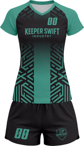 Tenue de volley-ball SpikeStorm Pro AeroSpike Elite, kit de volley-ball ThunderHit Premium, 100 % polyester, impression par sublimation intégrale - Product Image 2