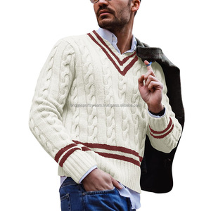 Suéter de Cricket Personalizado para Hombre con Logotipo Frontal, Cuello en V, Lana/Cachemira, Transpirable, para Invierno - Product Image 5