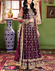 Vestido Largo Maxi Estampado con Bordado Étnico, Traje de Georgette para Novia, Salwar Kameez, Ropa de Fiesta, Lino Transpirable para Invierno - Product Image 1