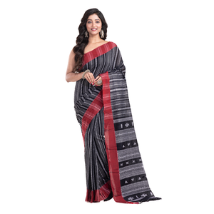 Nueva Colección de Sarees de Algodón Buti Rojo, Negro y Blanco, Suaves y Ligeros, Hechos a Mano, con Diseño Elegante para Bodas, de la India - Product Image 4