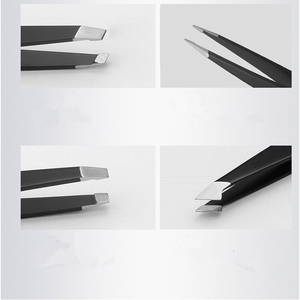 4 Pcsset 1.5mm Thicker Stainless Steel Eyebrow Tweezers Point Slant Flat Tip Hair Removal <b>Makeup</b> <b>Tool</b> With Bag Tweezers - Product Image 5