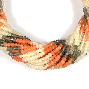 Perles facettées en pierre de lune naturelle de qualité supérieure, 4 mm, 13 pouces, pour la fabrication de bijoux - Product Image 1