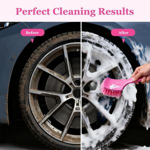 Cepillo de nailon rosa para alfombras, cepillos suaves que no rayan para lavado de coches, para limpiar asientos de cuero para coches - Product Image 2