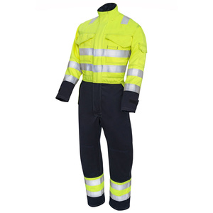 Combinaison de travail haute visibilité, ignifuge, résistante aux produits chimiques, certifiée CE, unisexe, en polyester, uniforme de sécurité et de protection - Product Image 1