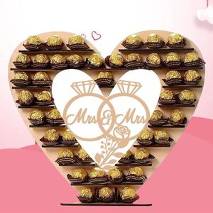 Support en bois en forme de cœur pour bonbons <span class=keywords><strong>Ferrero</strong></span> <span class=keywords><strong>Rocher</strong></span>, décoration de mariage et de fête, présentoir à desserts - Product Image 3