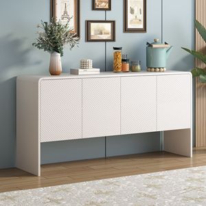 Buffet de rangement de style minimaliste de 60 pouces avec 4 portes et dispositif de rebond pour salon et entrée - Product Image 1