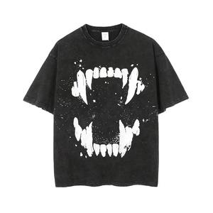 Camiseta de Manga Corta para Hombre, 100% Algodón, Cuello Redondo, Lavado Ácido, Corte Regular, Ligera, Casual, con Logotipo Frontal, Gran Venta - Product Image 1