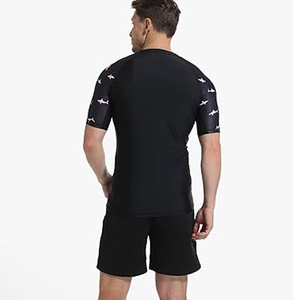 Men Rash Guard <b>Compression</b> T <b>Shirt</b> Short Sleeve Swim <b>Shirt</b> UV Protection Quick Dry Custom Branding Bulk - Product Image 2