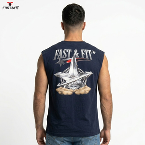 Custom Logo Polyester Knit <b>Tank</b> <b>Top</b> Summer Sporty Style Breathable Quick Dry Anti-Pilling Loose Design Sleeveless Vest - Product Image 6