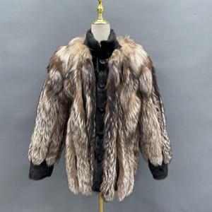 Top Quality Windproof Thick <b>Warm</b> OEM Size <b>Men</b> Luxury Mink Silver Fox Fur Coat - Product Image 1