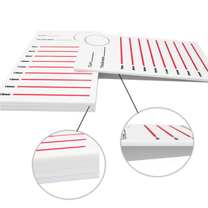 White Acrylic Eyelash Tile with Measurement Lines <b>Lash</b> <b>Extension</b> Palette Holder Printed Curl Thickness Scale <b>Lash</b> Strips - Product Image 6