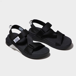 Sandales SHONDO sportives décontractées à bout ouvert avec fermeture auto-agrippante, semelle intermédiaire en EVA, design élégant contrastant noir et blanc - Product Image 1