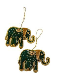 Ornement indien fait main en Zari à suspendre et porte-clés, broderie Zardozi perlée, coffret cadeau Ramadan Aïd, décoration de Noël pour l'exportation - Product Image 1