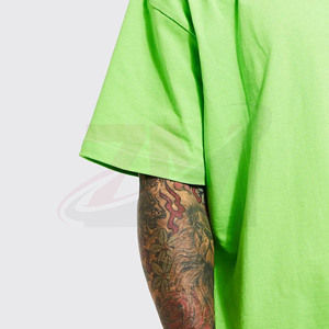 Camiseta Casual de Verano, Lisa, Verde Claro, Oversize, 100% Algodón Lavado, 210 Gramos, Estilo Urbano, Hip Hop, Marca Personalizada para Hombre - Product Image 2