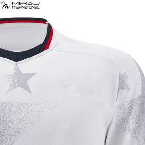 Camiseta de Rugby Blanca/Gris con Estampado de Estrellas, Cuello en V, Alto Rendimiento, Servicio OEM ODM, Buen Proveedor, Nueva Llegada, Máxima Calidad - Product Image 4