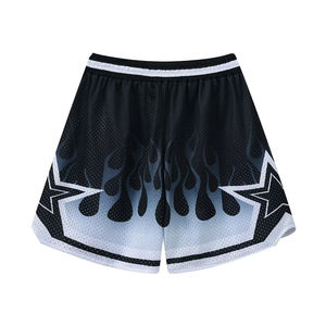 Pantalones Cortos de Baloncesto de Malla con Logotipo Personalizado Frontal, para Hombre, de Poliéster Antiarrugas, con Cierre de Cordón, Estampado Deportivo Perforado - Product Image 6
