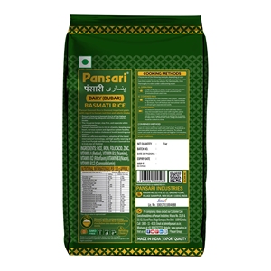 Arroz Basmati Seco y Suave Pansari de 5 kg, Grano Largo para Uso Diario - Product Image 2