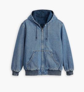 Veste à capuche zippée en jean pour homme grande taille personnalisable, de haute qualité, respirante, décontractée, pour l'hiver - Product Image 6