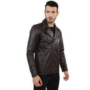 Chaqueta de Cuero Casual para Hombre, Estilo Urbano, Cuello Alto, Logotipo Frontal, Corte Ajustado, Impermeable, Resistente al Viento, Varios Colores - Product Image 1
