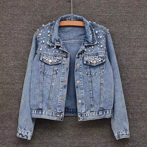 2025 New Fashion Design High Quality Winter Men Denim <b>Rhinestone</b> <b>Jacket</b> Crew Neck Custom Made 100% Cotton Wholesale Price - Product Image 3