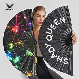 2 Packs de grands ventilateurs à main pliants pour hommes/femmes Rave Fan Clack Summer Handheld Fan - Product Image 3