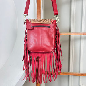 Luxury Brands Fashion Cherry Designer 2025 Women's Bag Single Shoulder Crossbody Tooled Cowhide Leather Fringe Handbag for Women - Product Image 5