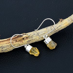 Designer Citrine Gemstone Earrings Silver Handmade Dangle Statement Earring Jewelry Gift for Women At <b>Best</b> Price - Product Image 4