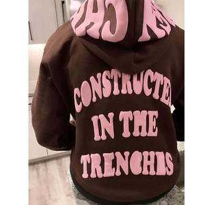 Sweat-shirts amples en molleton polyester/coton épais de haute qualité, personnalisés, 370gsm/430gsm/550gsm, impression 3D en relief, collection automne - Product Image 5