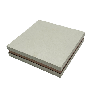 Coffret en carton à bijoux haut moderne exquis 188x188x41mm motif carré pour cadeaux-bracelets pendentifs colliers - Product Image 2