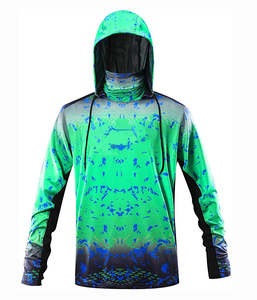 Sudadera con capucha de pesca para hombre, personalizada, con protección solar UPF50+, de secado rápido, de alta calidad, con protección UV, de poliéster. - Product Image 1