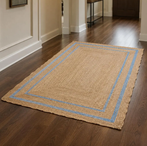 Modern Geometric Jute Area <b>Rug</b> <b>Natural</b> Boho Farmhouse Living Room Carpet Rustic Eco Friendly Floor <b>Rug</b> Home Decor - Product Image 5