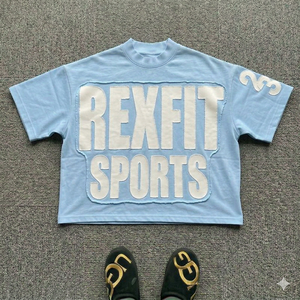 เสื้อยืดเปล่าคุณภาพพรีเมียม REXFIT SPORTS ผ้าฝ้าย 100% สำหรับสกรีนลายด้วยความร้อน เสื้อยืดผู้ชายสั่งทำพิเศษ ขายส่ง - Product Image 4