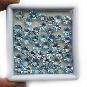 Natural Sky Blue Topaz Round Cut Loose Gemstone Wholesale Lot Jewelry Making Faceted - Product Image 3