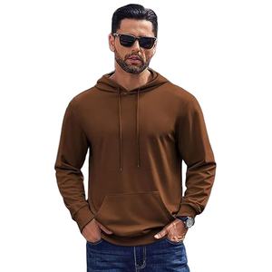 Sweats à capuche vierges de grande taille pour hommes sweat à capuche en coton/polyester lourd bleu royal avec logo thermique et poche kangourou - Product Image 3