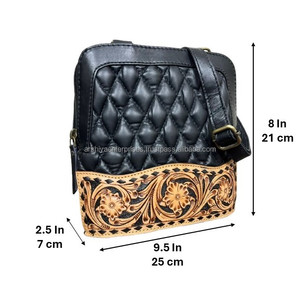 Nouveau sac à bandoulière en cuir matelassé à motif losanges, en cuir véritable, fait à la main, de style occidental, pour femmes, sac à main de luxe de créateur - Product Image 2