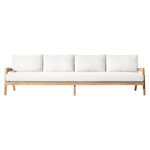 Scandinavian Minimalist Style Outdoor <b>Sofa</b> Modern Patio Lounge <b>Waterproof</b> Cushion Furniture Teak Wooden Frame Custom Seater - Product Image 2